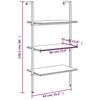 Ladder Shelf with 3 Shelves Dark Brown and Black 64x35x120.5cm