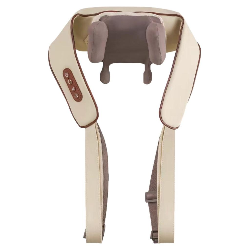 Neck Massager for Pain Relief, Shoulder and Trapezius Massager with Kneading and Heat Therapy, Wearable Shiatsu Massage Pillow for Home Use