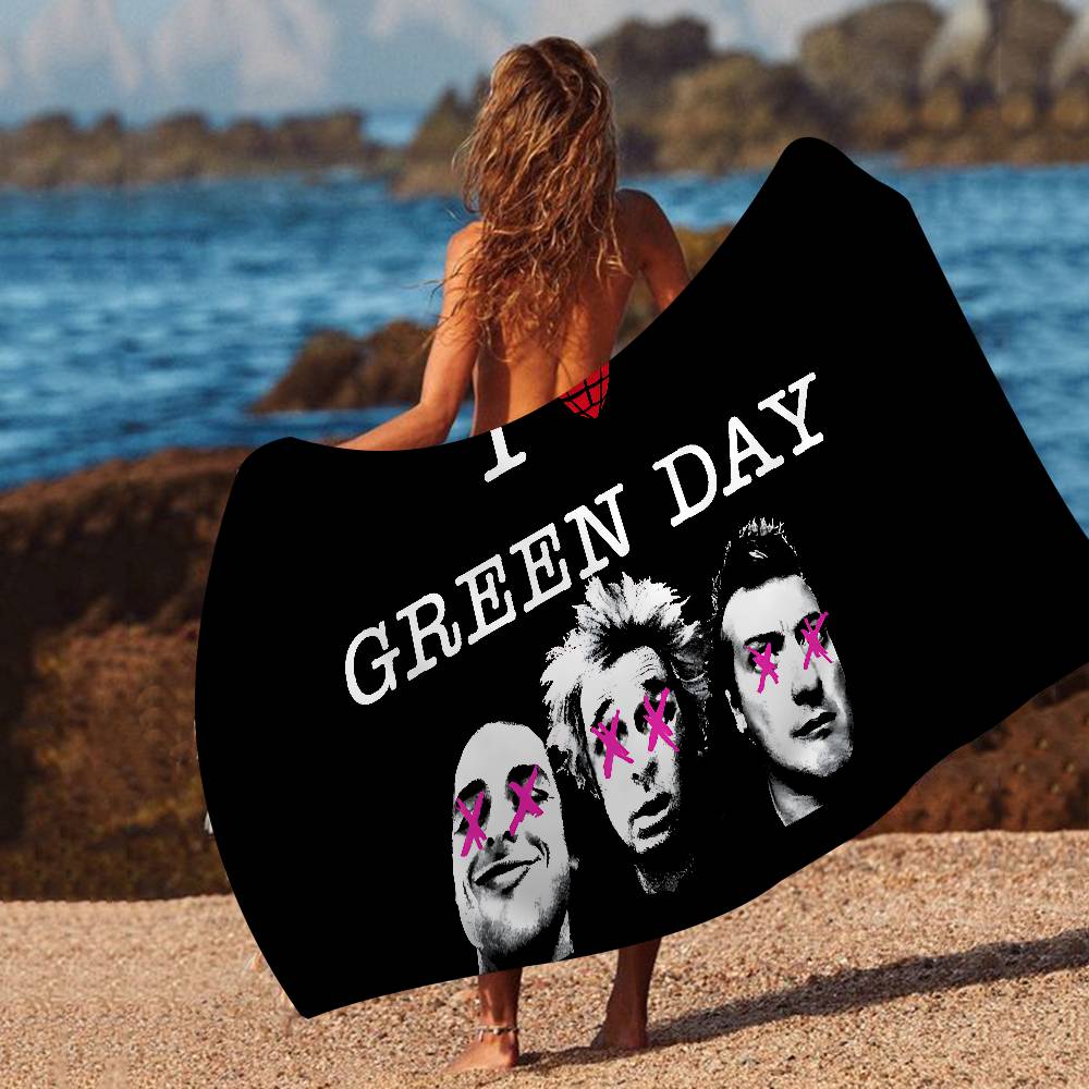 Green Day Музыкальная Рок-группа Полотенце для ванны Микрофибра Мягкое Впитывающее Воздухопроницаемое Для Девочек Детей Декоративное Мультяшное Пляжное Полотенце
