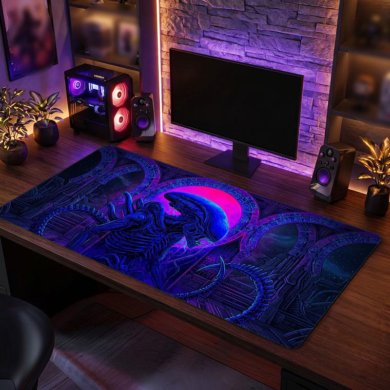 Big Mouse PadAlien Xenomorph Extended Soft Desk Mat Gaming Office Computer Table Decor Mat