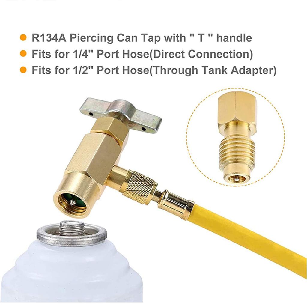Удобный металлический диспенсерный набор R134A Открывалка для баллонов с хладагентом Надежные металлические клапаны Открывалка для бутылок Металлический материал