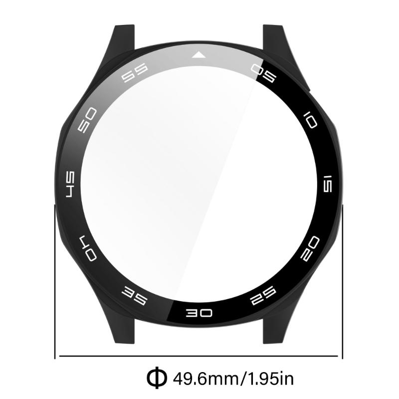 Integrated Screen Protector Case with Scale Designs Protective Hard Case Cover Simple Installation for Watch GT5 46mm