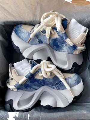 Интернет Хит Толстая Подошва Тяжелая Промышленность Папины Кроссовки Женские 2025 Новая Осень Сверх Бестселлер Спорт Увеличение Роста