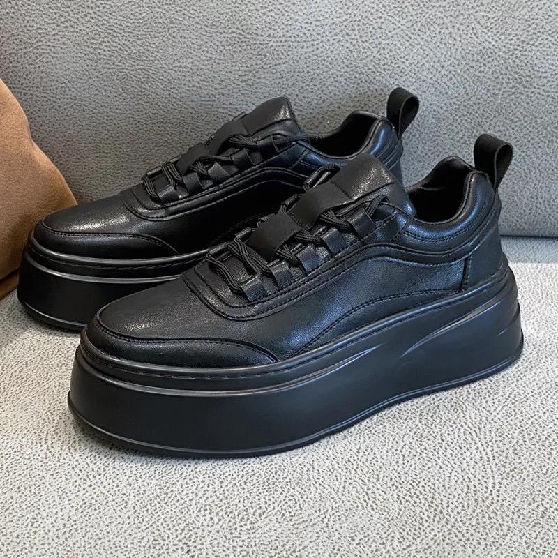 Модные маленькие белые туфли для мужчин, новые толстые подошвы, дышащие кроссовки с увеличенной внутренней высотой, спортивная и повседневная обувь