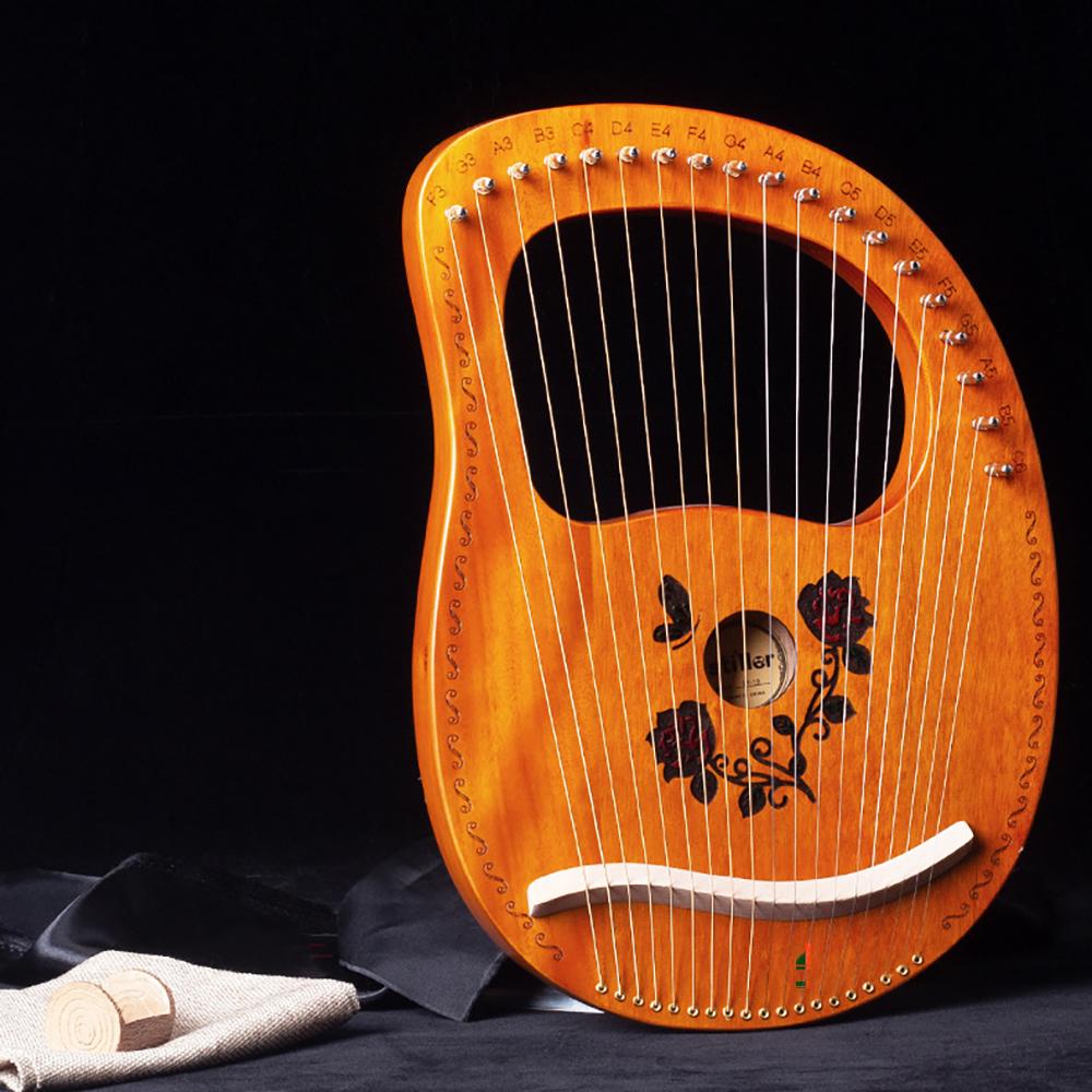 21 Strings Lyre Harp 19 16 strings Mahogany Spruce Wood Portable Harp Piano Musical Instrument With Spare Strings