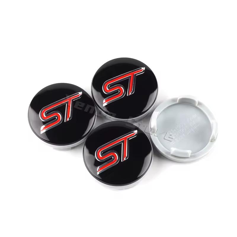 4PCS 54mm ST Line Car Wheel Center Hub Caps Rim Cover for Ford Focus Mondeo Mustang Fiesta Kuga MK2 Everest Escape - Automotive CVU1