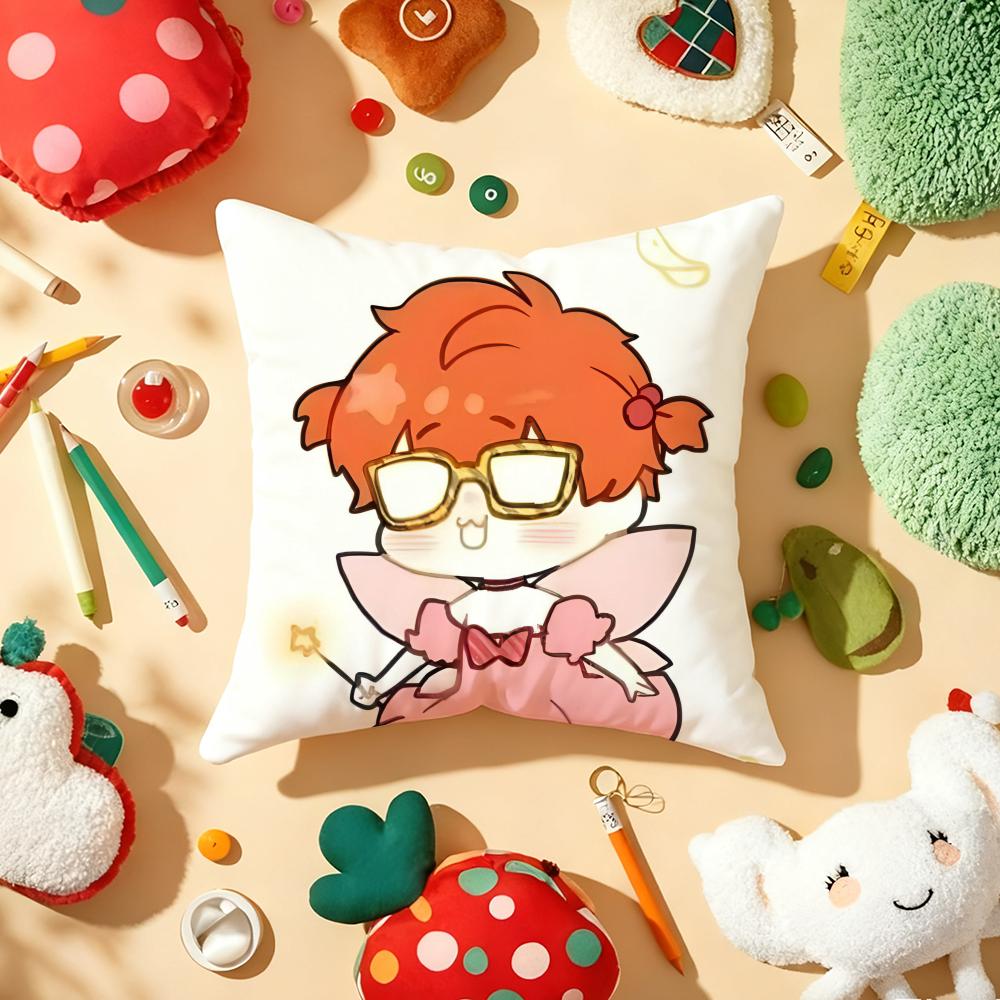 M-Mystic M-Messenger 707 Chibi Cushion Cover Plush Fabric Soft Double-Sided Printed Sofa Warm Winter Home Gift Pillow Cover