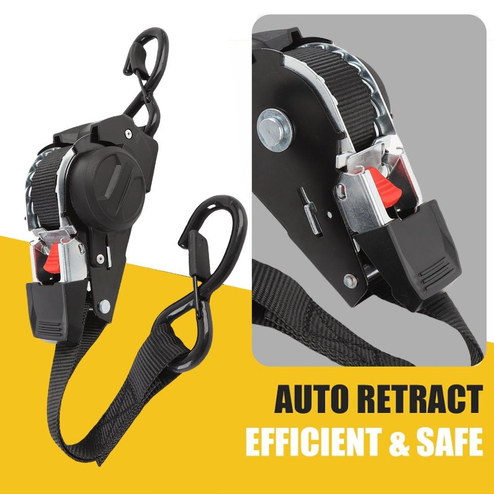 Stretching up to a maximum length of 3m Ratchet Tie Down Straps Black Trailer Straps for Jet Ski