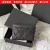 Стильная женская сумка-кошелек Cf Check Card Bag. Короткая сумка для мелочи из коровьей кожи. Зажим с узором «икра». Модный Маленький.