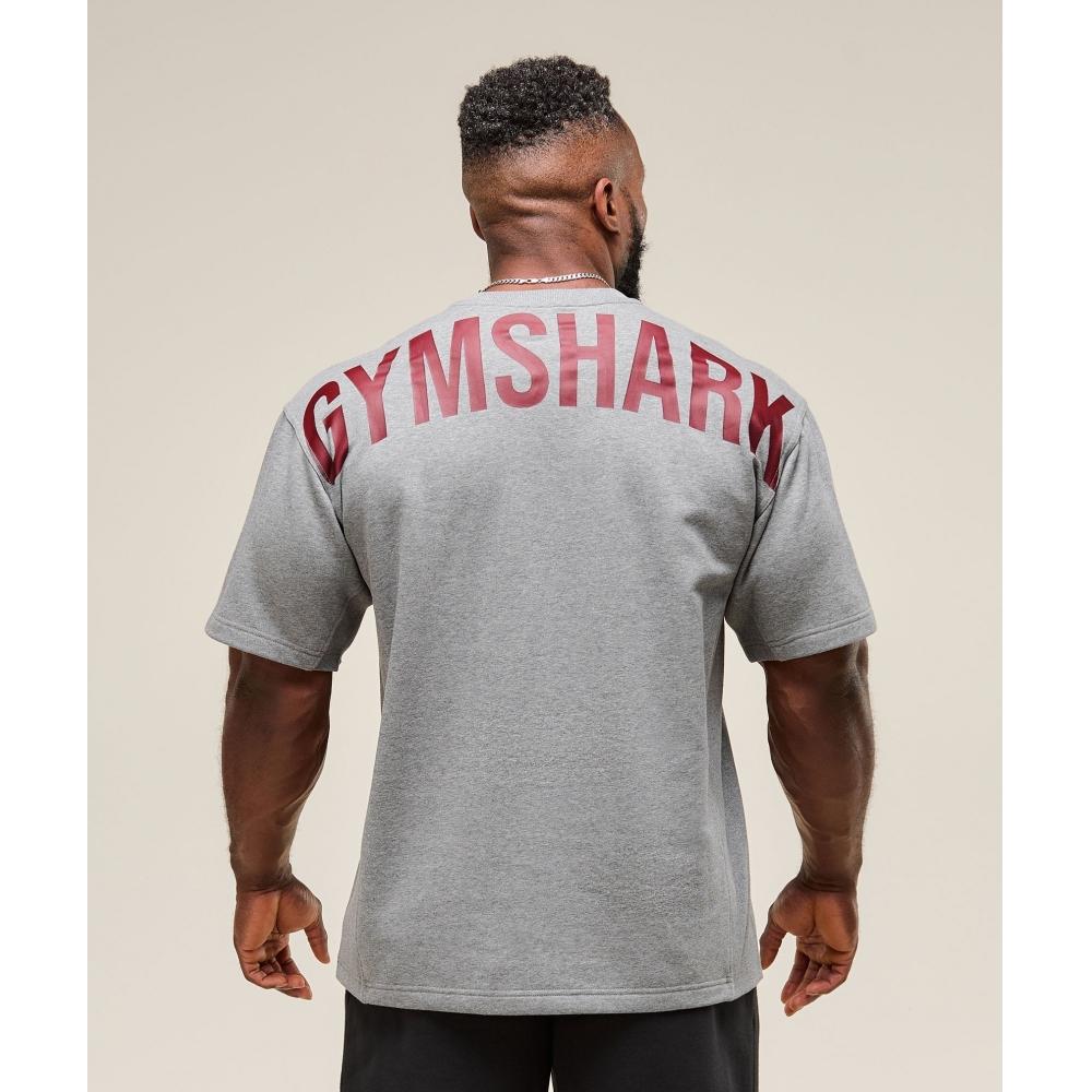 Gymshark Power Short Sleeve Crew Charcoal Core Marl A2c9i Gbbb