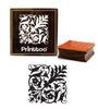 Printtoo Floral Damask Pattern Square Brown Wooden Rubber Stamp Crafting Stamps-2 X 2