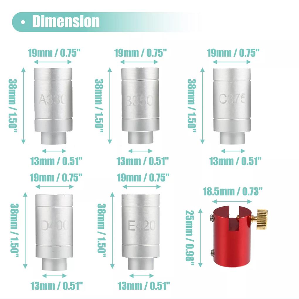 Металлический портативный набор для измерения теплового пространства 5 втулок 5 втулок набор Easy