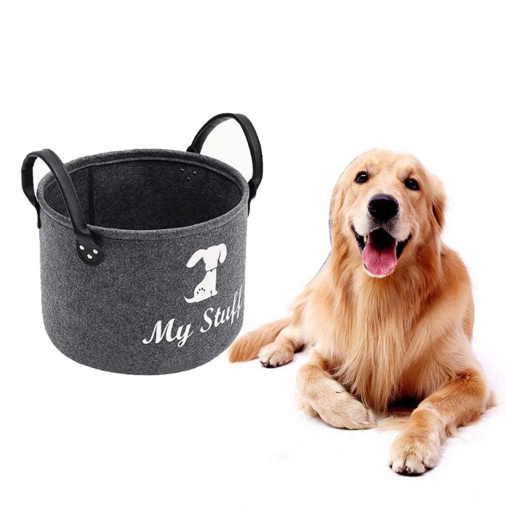 Large Capacity Pet Toy Storage Basket Foldable Dog Sundries Baskets Dog Toy Organizer  Storing Toys