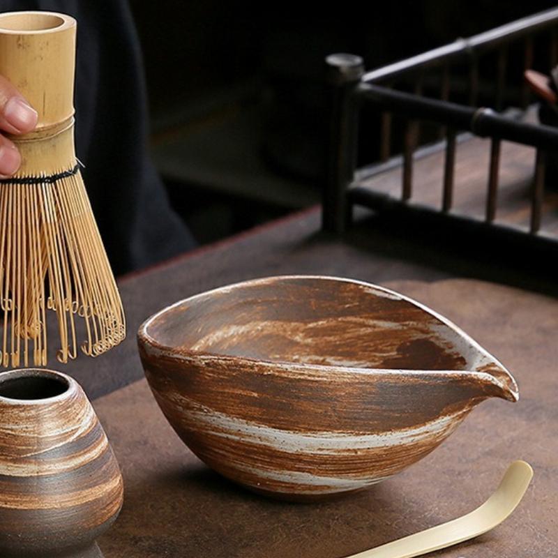 1 шт. Грубая керамика Матча Чаван Чаша Аксессуары Японская миска для смешивания матча Кухонные принадлежности Венчик для матча