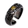 Retro Creative Black Alloy Ring Carved Dragon Scale Rings for Men and Women Trend Charm Party Jewelry Couple Gift