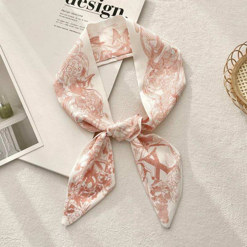 Long Silk Scarf Atmosphere New Thin Narrow Tie Bag Gift Strap Headband Small Tie