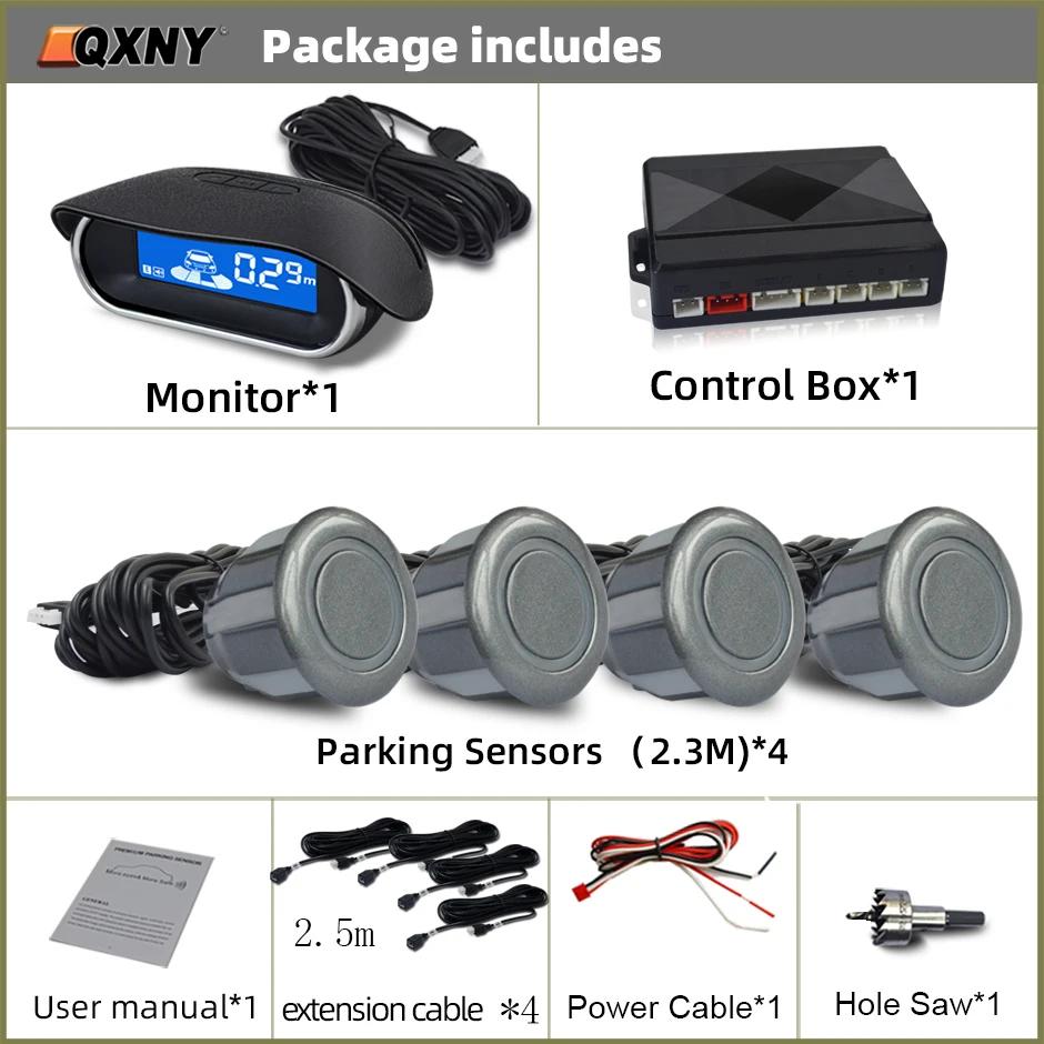 Front Parking Sensor Kit Auto Parktronic Assistant System LCD Monitor Buzzer Voice Volume Backup Radar Car Vehicle Universal
