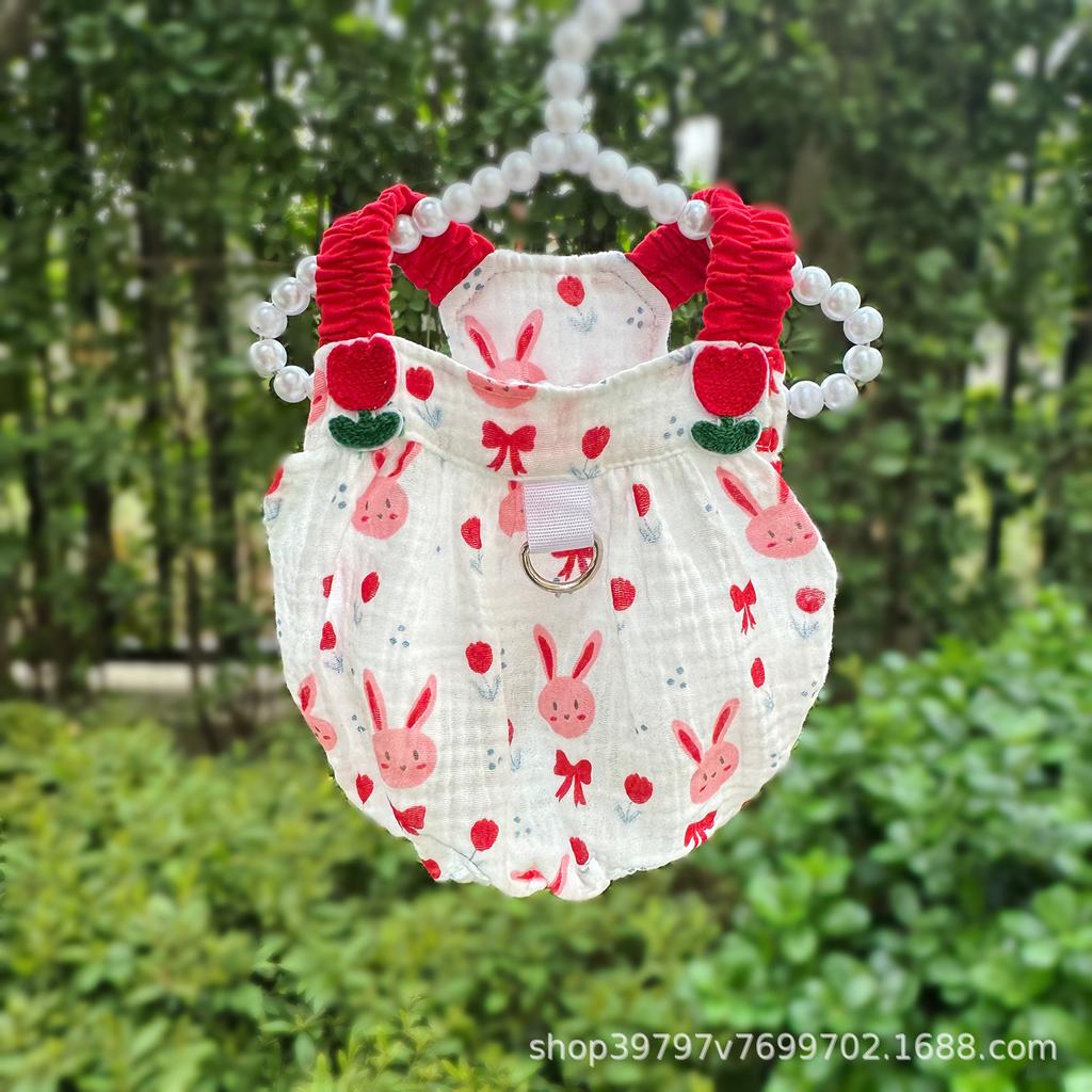 Spring and Summer Thin Pet Dog Dog Cat Clothes Cotton Cake Skirt Small Medium Dog Bigbear Skirt Breathable