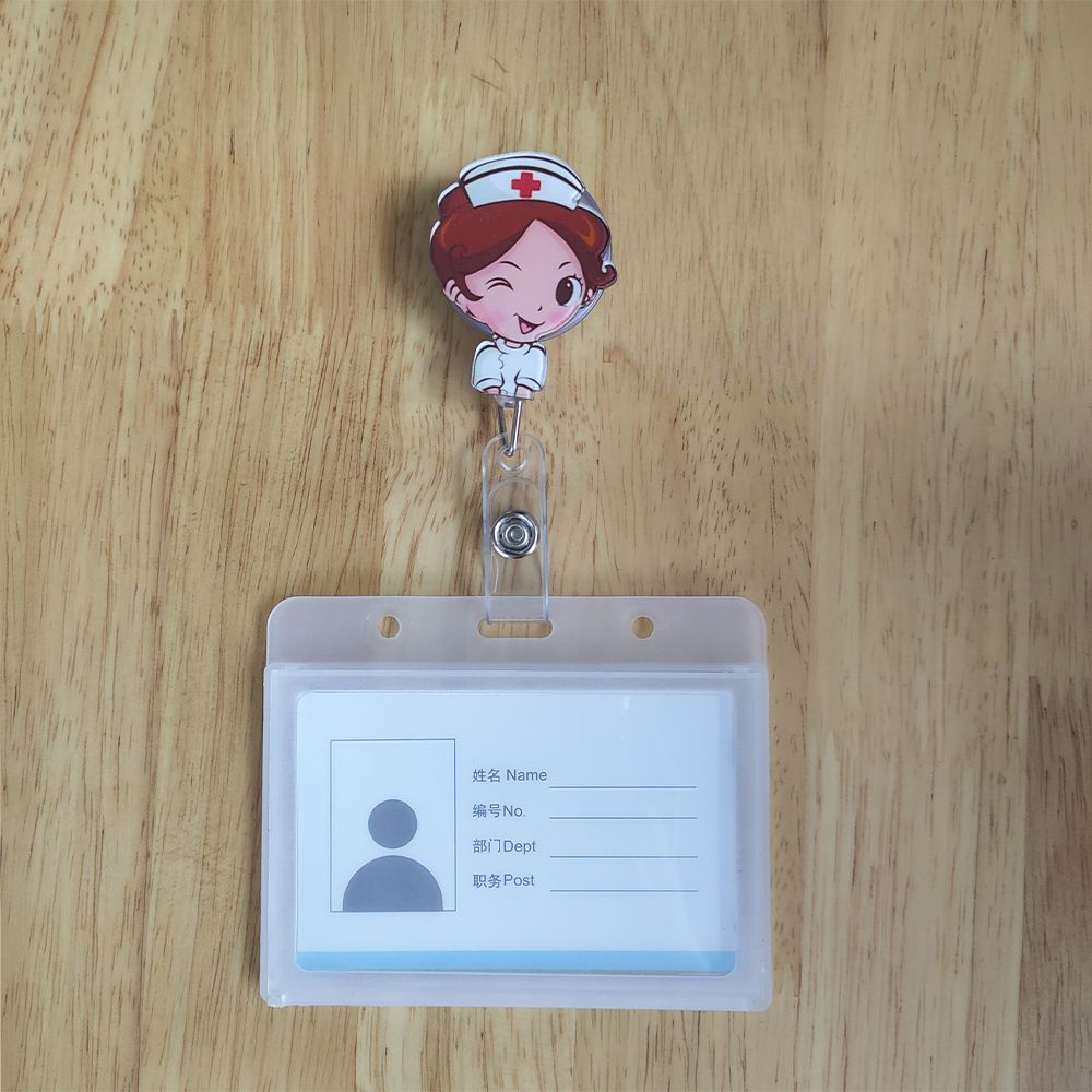 Канцелярские товары для офиса Держатель для ID-карты Медсестра Врач Горизонтальный держатель для карт Выдвижной бейдж-катушка