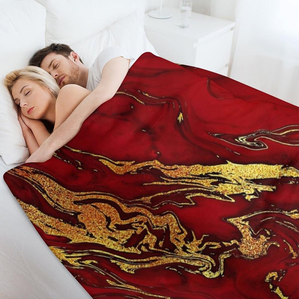 Искусственный красный и золотой мраморный плед Роскошный для дивана Тонкий Свободный Пушистый Пледы