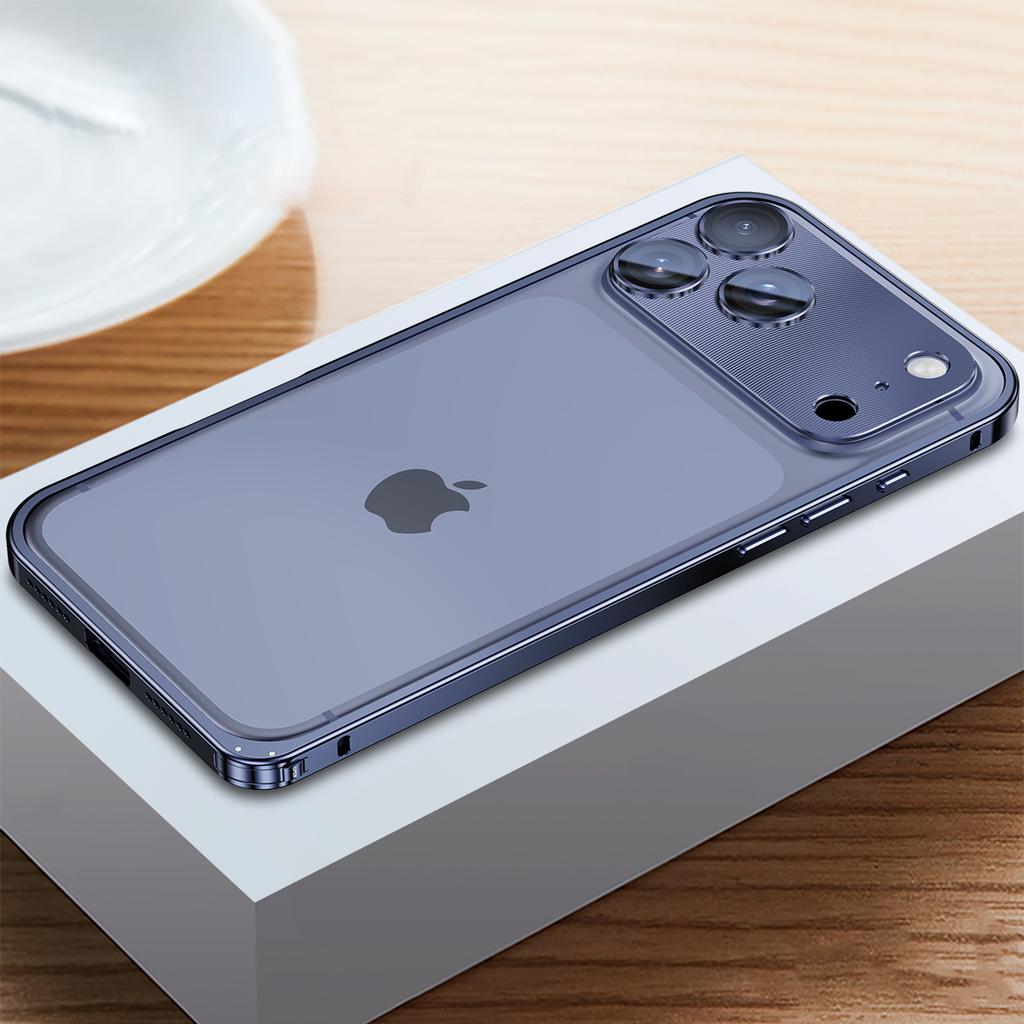 Роскошный металлический чехол-бампер для iPhone 17 16 15 14 Pro Max 14 15 Plus 16pro со съемной рамкой на защелке и защитой объектива