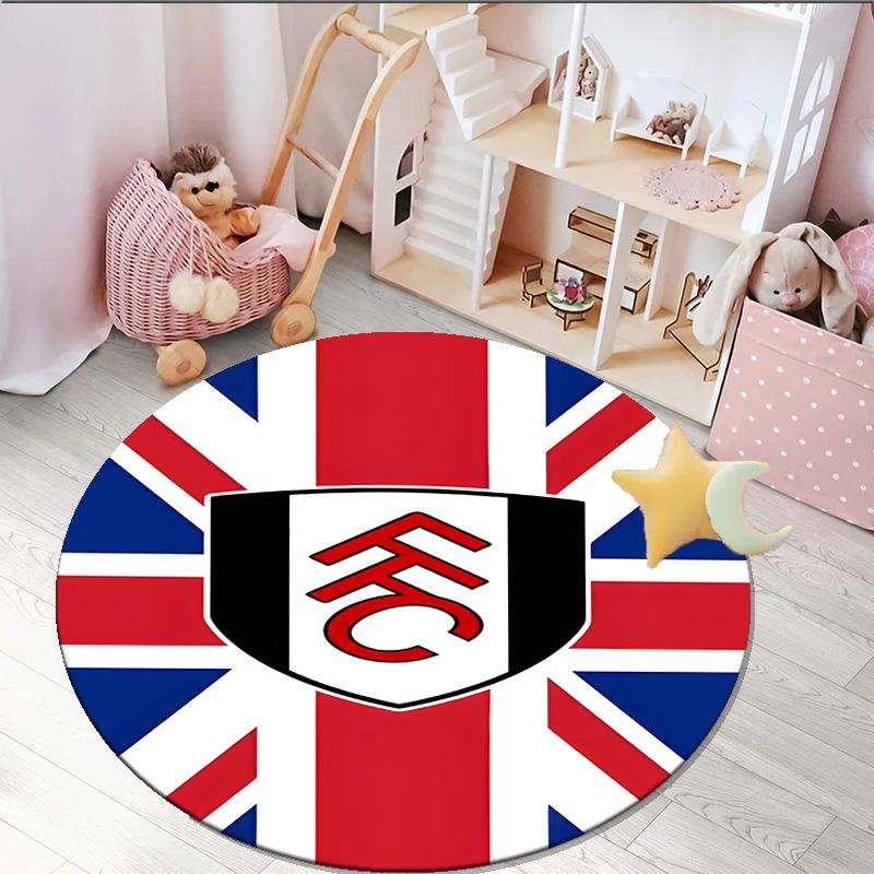 1PC round rug Fc Crest Design Printed Round Area Rug ,Rug For Home Office, Round Chair Rug, Decorative Carpet Fan gifts Christmas gift