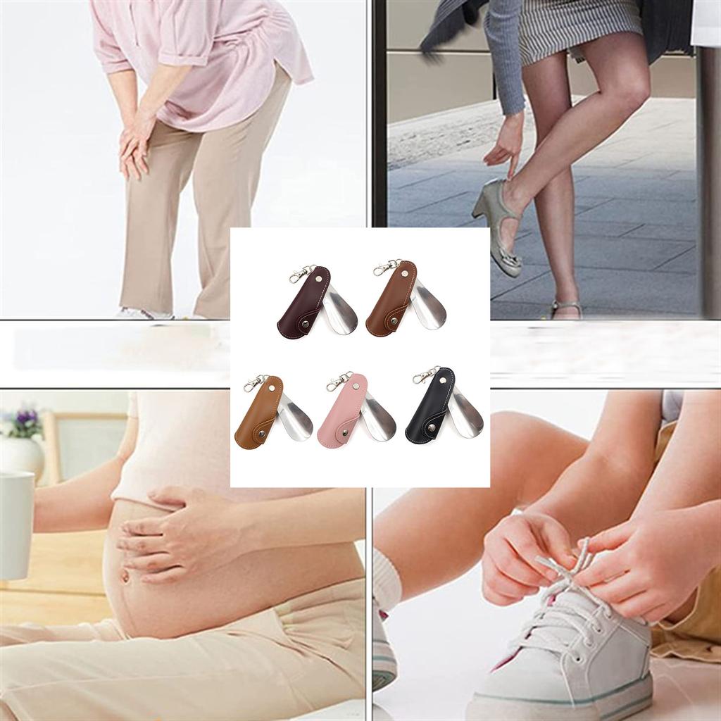 Japan and South Korea Metal Leather Shoehorn Portable Unisex Shoe Lifter