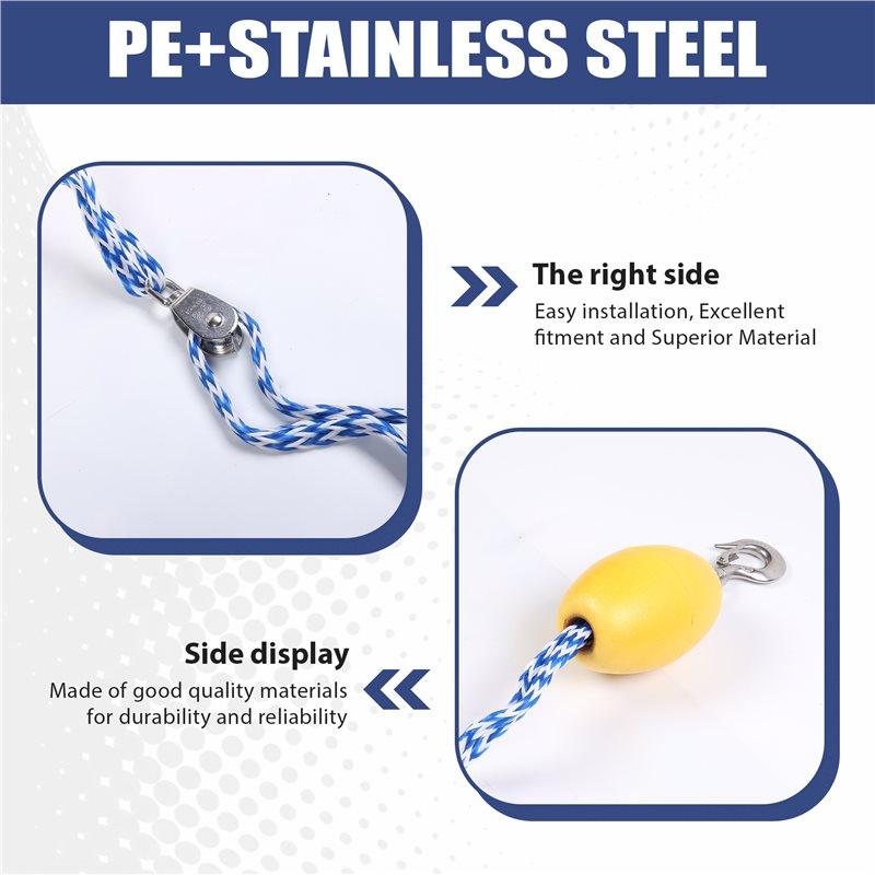 Upgraded-Boat Tow Harness Heavy Duty For Tubing,Self Centering Boat Tow Rope, Floating Tube Rope For Boats, Towable Tube