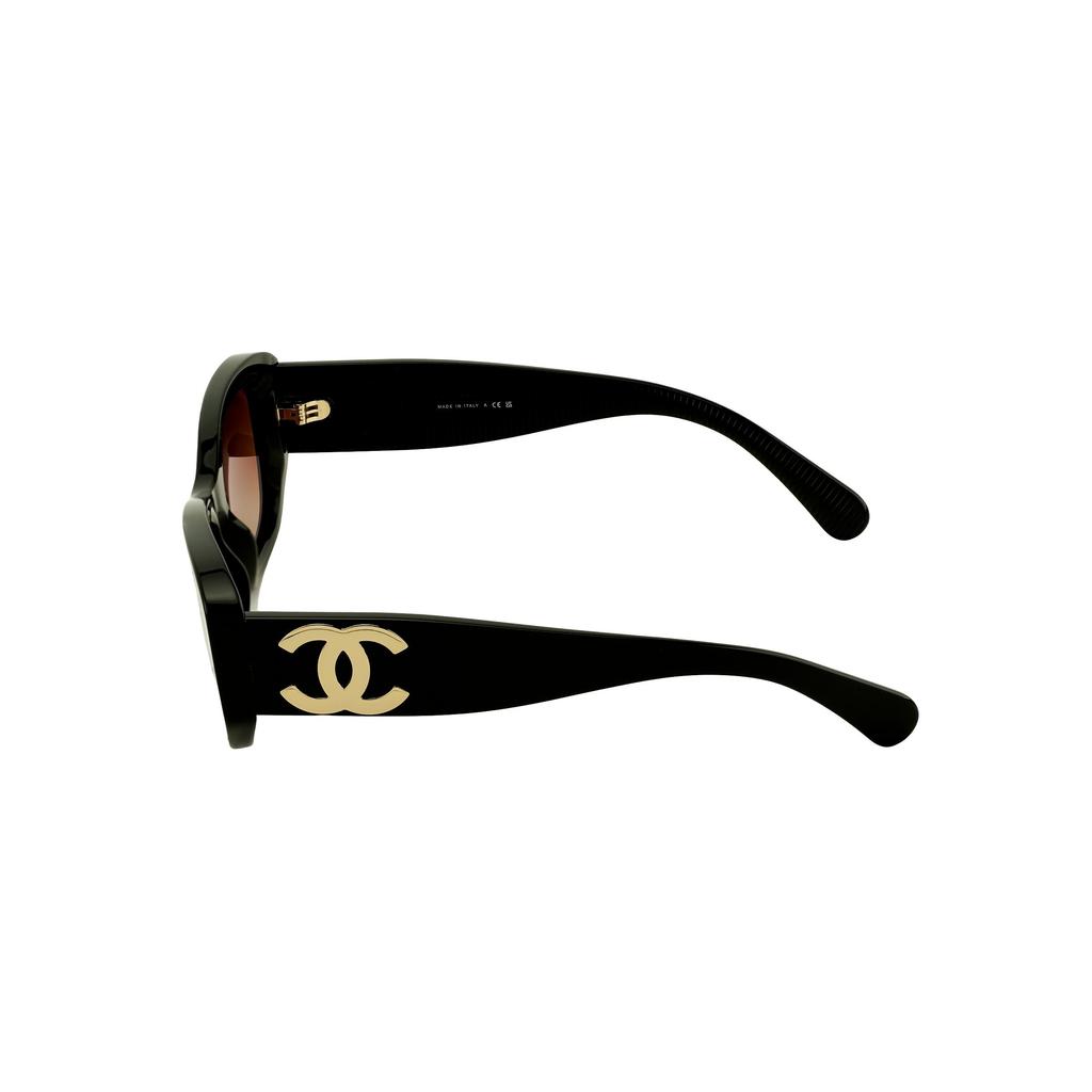 [Доступны в различных размерах] Солнцезащитные очки CHANEL неправильной формы с принтом по бокам для женщин черные