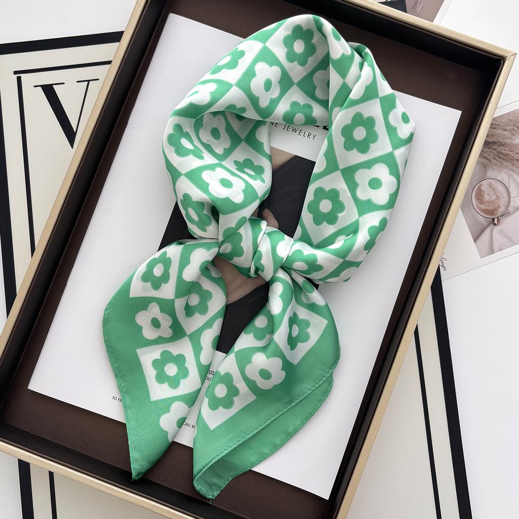 Luxury Polka Dot Silk Square Scarf Women Hijab Hair Bands Neckerchief Female Satin Shawl Ribbon Headband Fashion Wraps Bandana