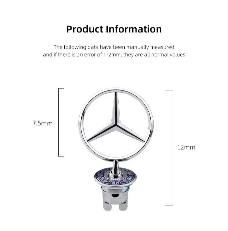 GLC GLB 1Pcs Metal Car Hood Badge Front Chrome Logo Hood Marking For Mercedes Benz C E S Class W204 W205 W212 W213 W211 W220 W2