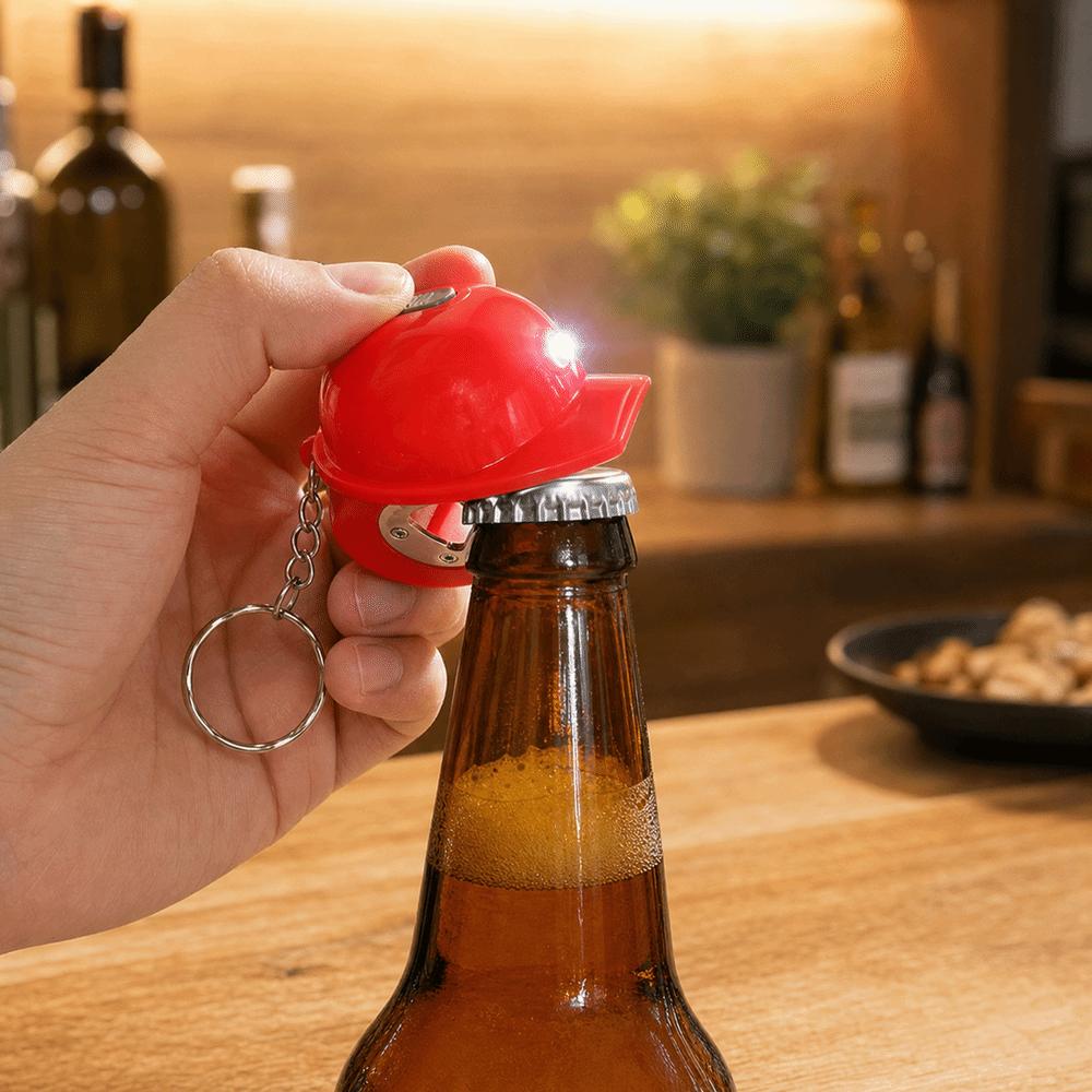Helmet Shaped Beer Bottle Opener With LED Light Portable Beer Opener Kitchen Accessories