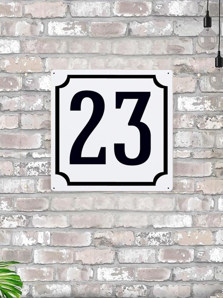 Классический металлический знак с номером дома 7, 20x20 см, для наружной дверной таблички