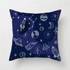 Cartoon Astronaut & Rocket Spaceship Pillow Cover Decor Space Theme Cushion Case for Sofa Bedroom, Galaxy Print  Pillow Cover
