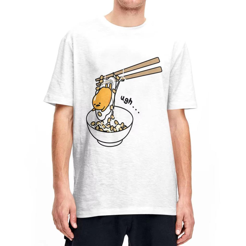 Gudetama Chopsticks T-Shirt Men Women Novelty Cotton Tees Round Neck Short Sleeve T Shirts Summer Tops