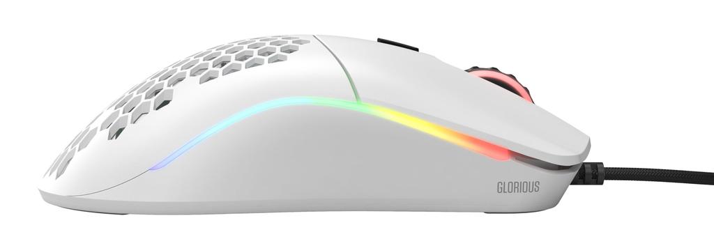 Glorious Model O Gaming Mouse White RGB 6 Program Buttons USB Wired Lightweight Mouse (67g)