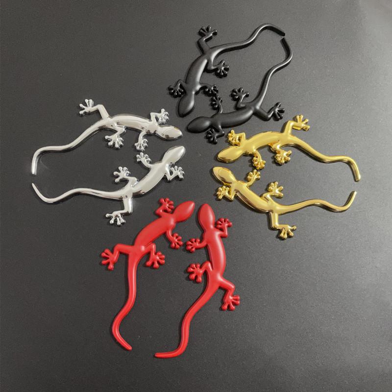New 1Pcs 3D Metal Funny Gecko Lizard Badge Logo Sticker Decal Waterproof Emblem Stickers For 42s A3 A4 A5 A6 Q3 Q5 Car Stylings42