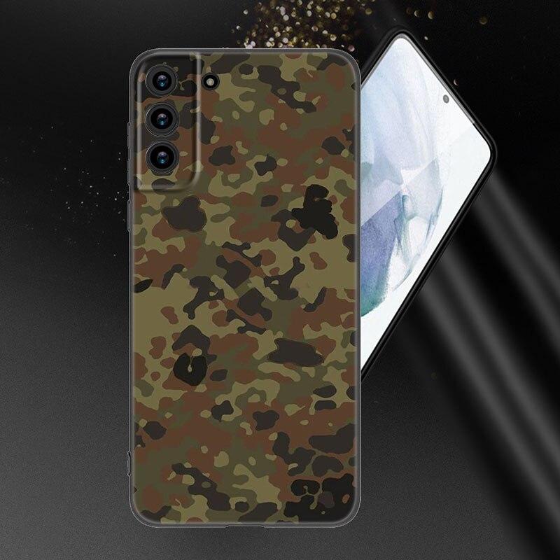 Камуфляжный армейский чехол для телефона для Samsung Galaxy S22 Pro S21 S20 Ultra FE S10 Lite 5G S10E S9 S8 Plus, мягкий черный чехол из ТПУ
