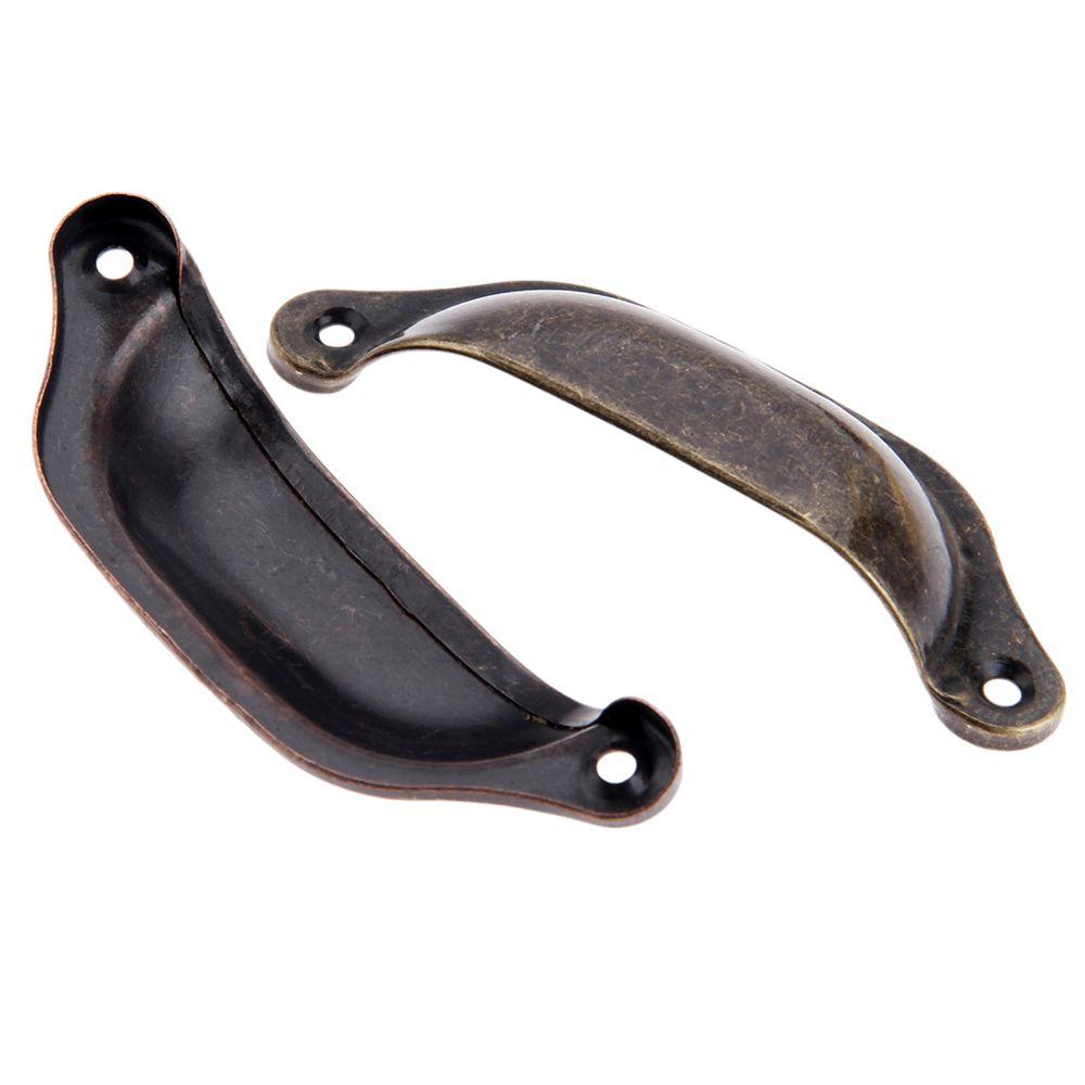 Antique Brass Dresser Furniture Shell Shape Cabinet Pulls Door Handle Drawer Knob Wardrobe Pulls