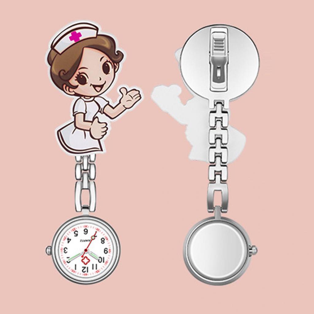 Numeral Analog Quartz Clip-On Fob Nurse Doctor Hanging Luminous Pocket Watch