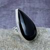 Черный обсидиановый драгоценный камень ручной работы 925 пробы Серебряное кольцо Ювелирный подарок для матери