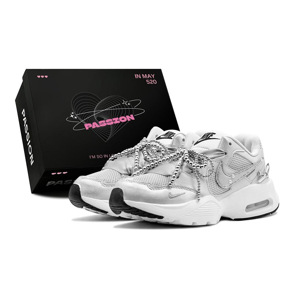 Nike Кроссовки для бега Air Max Fusion с дышащей конструкцией, низкие, женские, серебристые CJ1671-100(TeamS2-S-BOX)