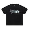 Cross-border new graffiti letter printing European and American street trendy brands loose and versatile casual men's and women's short-sleeved round