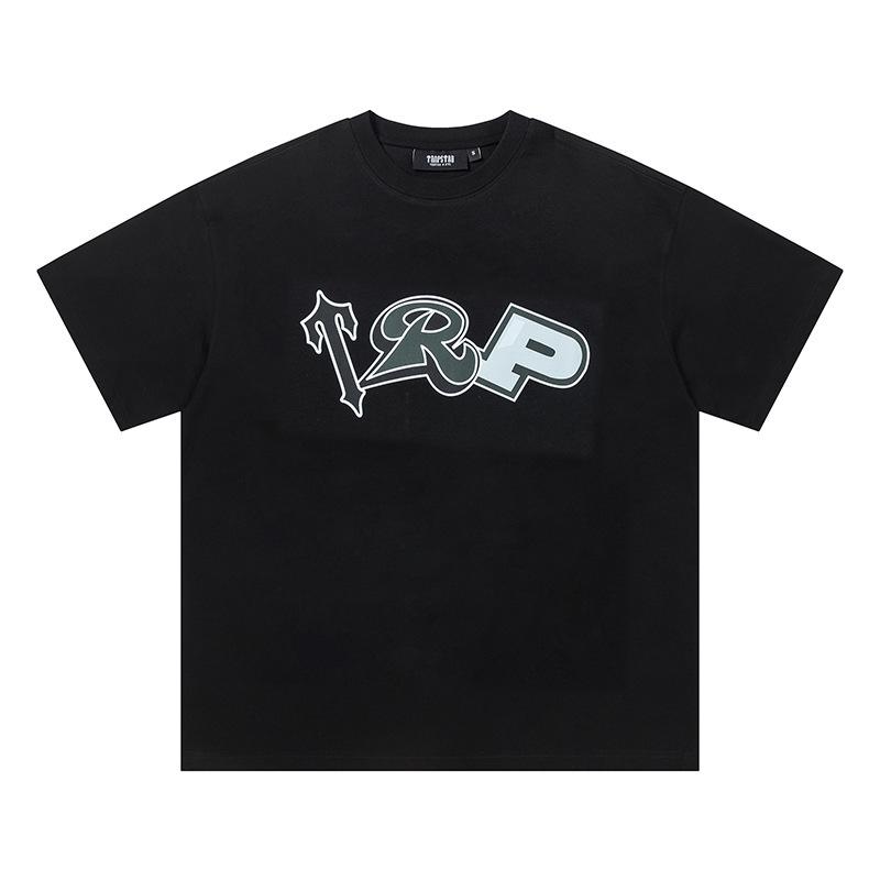 Cross-border new graffiti letter printing European and American street trendy brands loose and versatile casual men's and women's short-sleeved round