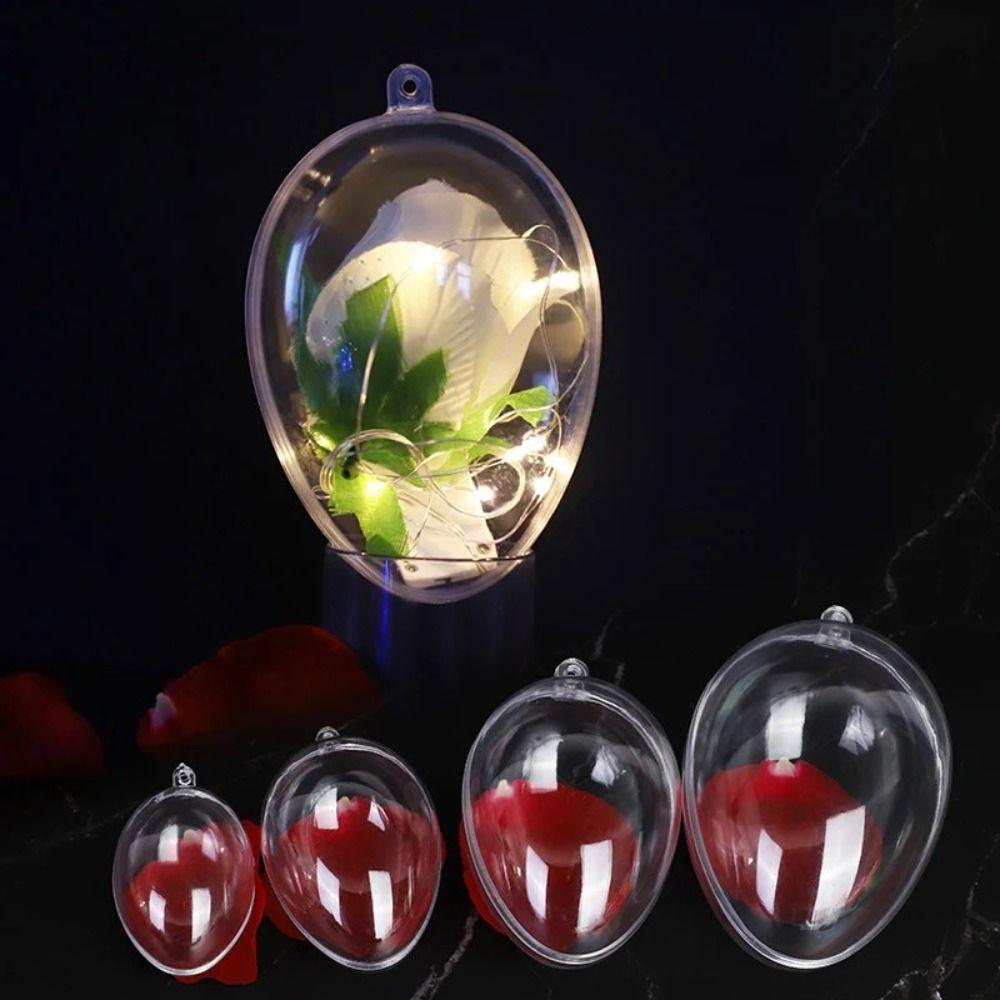 5PCS Party Supplies Transparent Ball Egg Shape Candy Box Home Decoration Easter Eggs