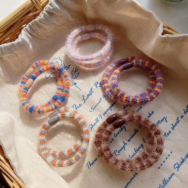 Autumn/Winter 2024 High-Elasticity Plush Hair Headband & Leather Case Set