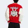 Adidas Нео флисовая бейсбольная куртка с буквенным принтом, унисекс, верхняя одежда, красный IA6902