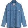 Retro Minimalist Double Pocket Loose Denim Shirt Men Shirts Light-Blue J326023-1