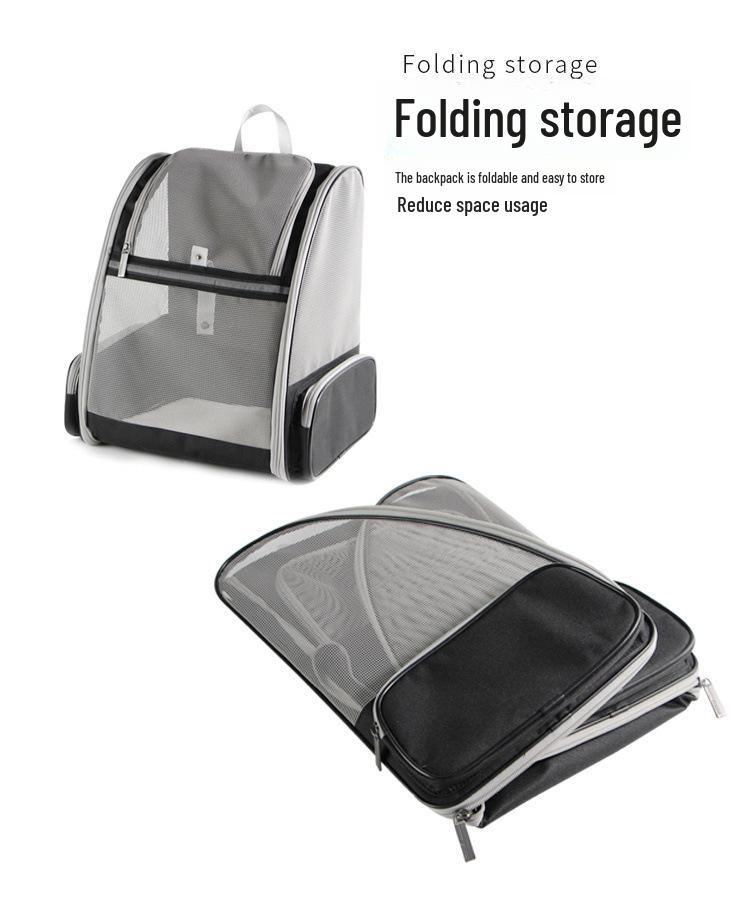 Портативный двухплечевой дышащий рюкзак для кошек - складной, модный, большой емкости для путешествий с домашними животными