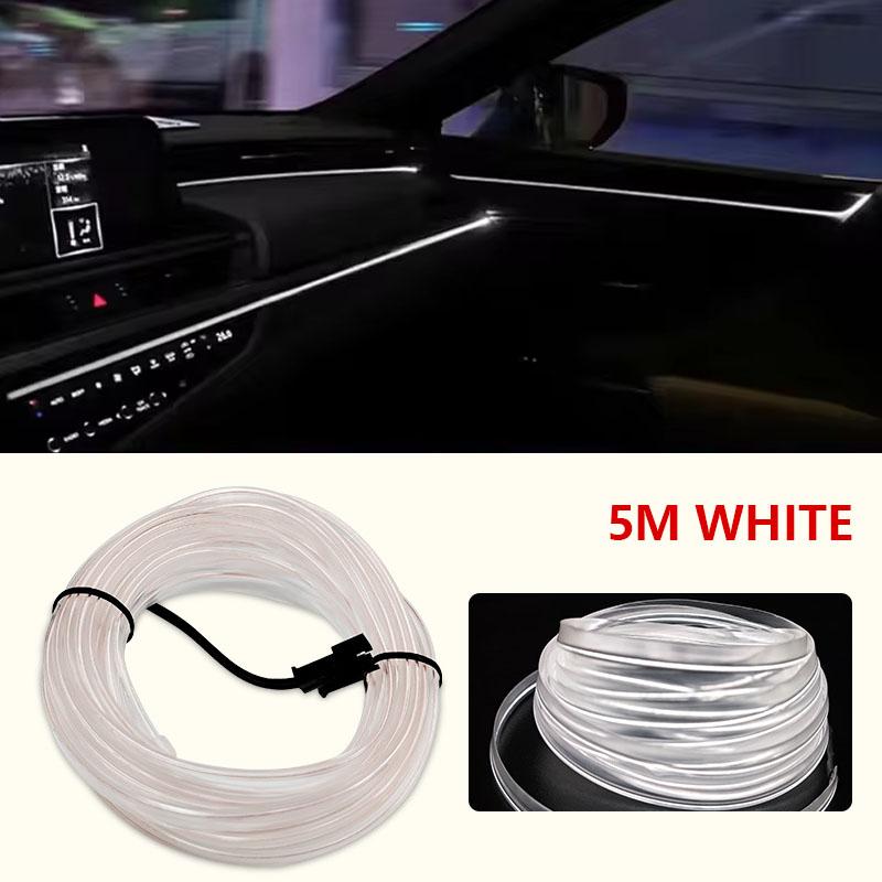 5M Car Interior Led Decorative Lamp EL Wiring Neon Strip Cold Light Wire For Auto DIY Flexible Ambient Light USB Atmosphere Lamp